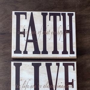 Faith Live Love Plaques